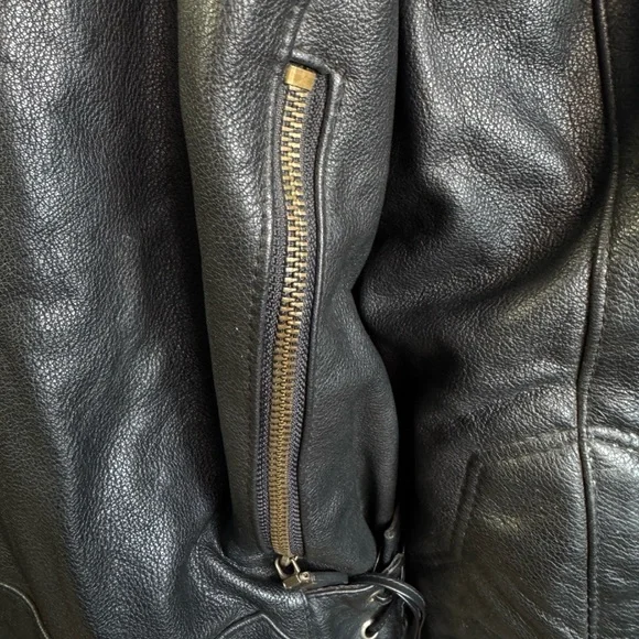 Bristol Black Leather Motorcycle Jacket Biker Style Men's size 48 - Picture 9 of 14